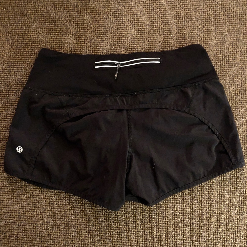 Black lululemon running shorts